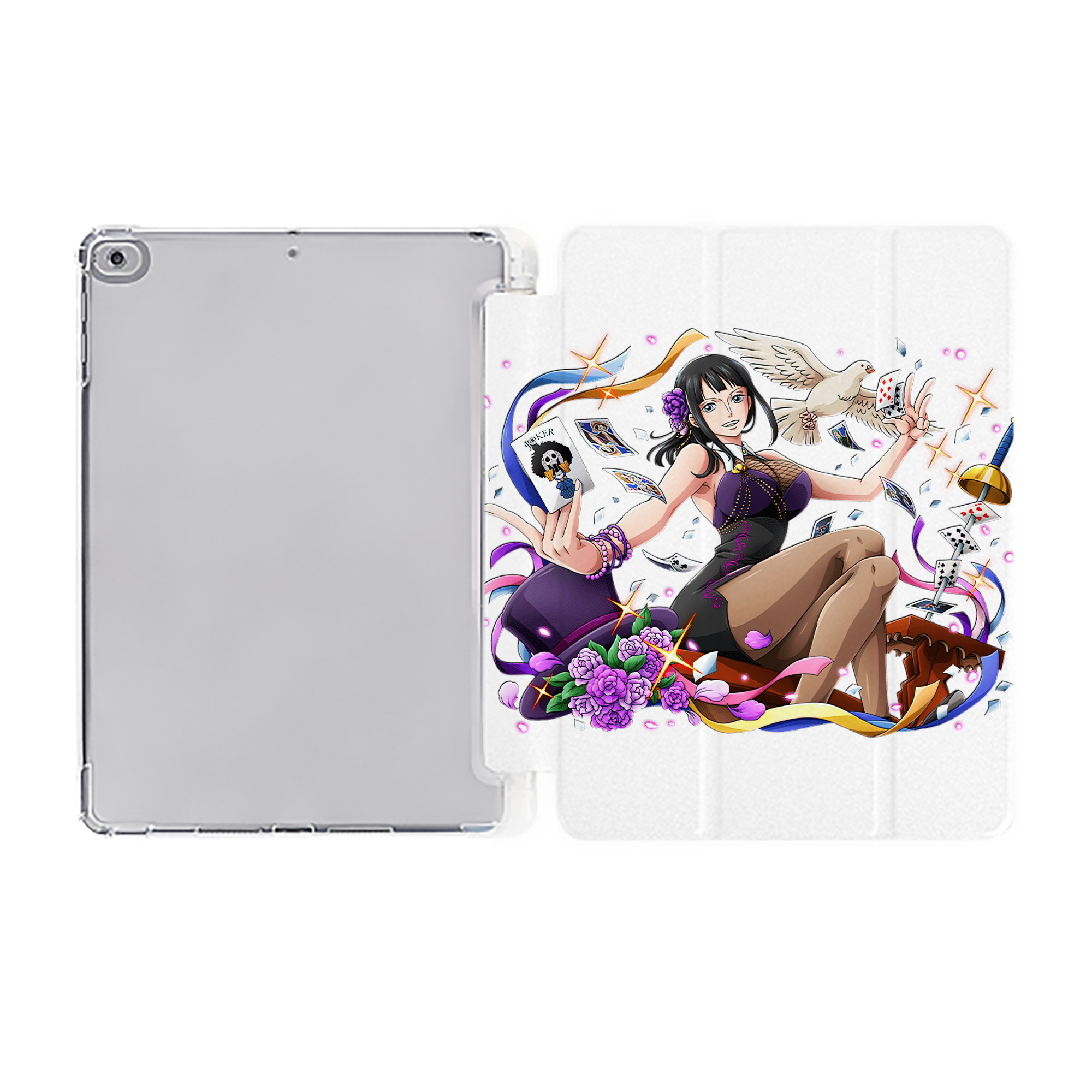 （画像用） ワンピース ニコ・ロビン ONE PIECE Nico Robin IPad ケース ペン収納付き 三つ折りスタンド PUレザー×シリコン 対応機種9.5/10.5/10.9インチ